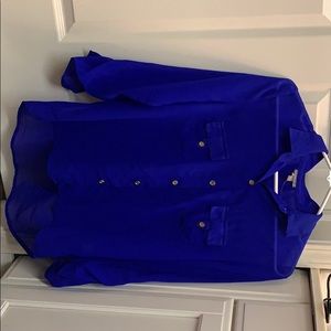 Royal blue button down shirt